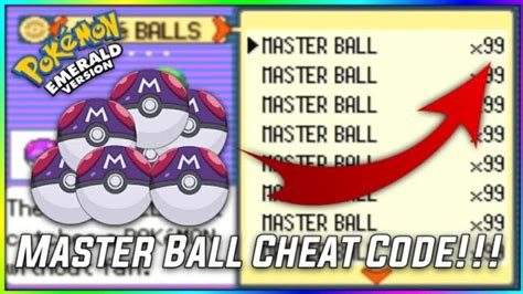 pokemon sapphire cheats master ball